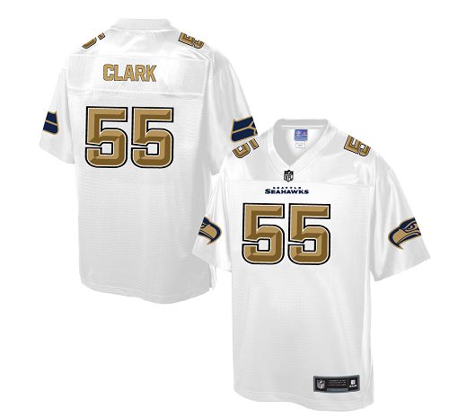 Men's Game Frank Clark Nike Jersey White - #55 Pro Line Fashion NFL Seattle Seahawks